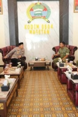 Perkuat Sinergitas TNI-Polri, Kapolres Magetan Silaturahmi ke Kodim 0804/Magetan